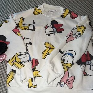 Disney White Sweatshirt with Colorful Characters
